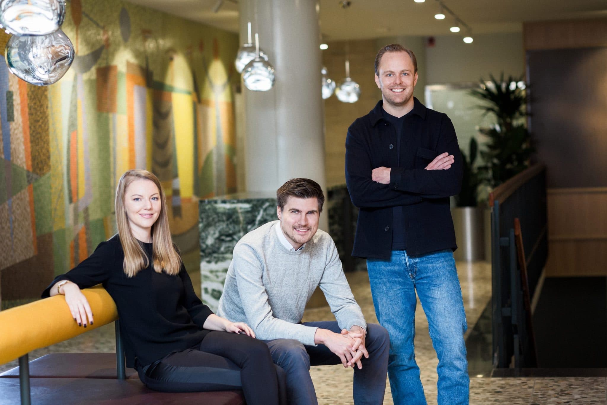 <p>Briqpays grundare, från vänster Sara Johansson, Mats Andersson och Björn Widerström</p>