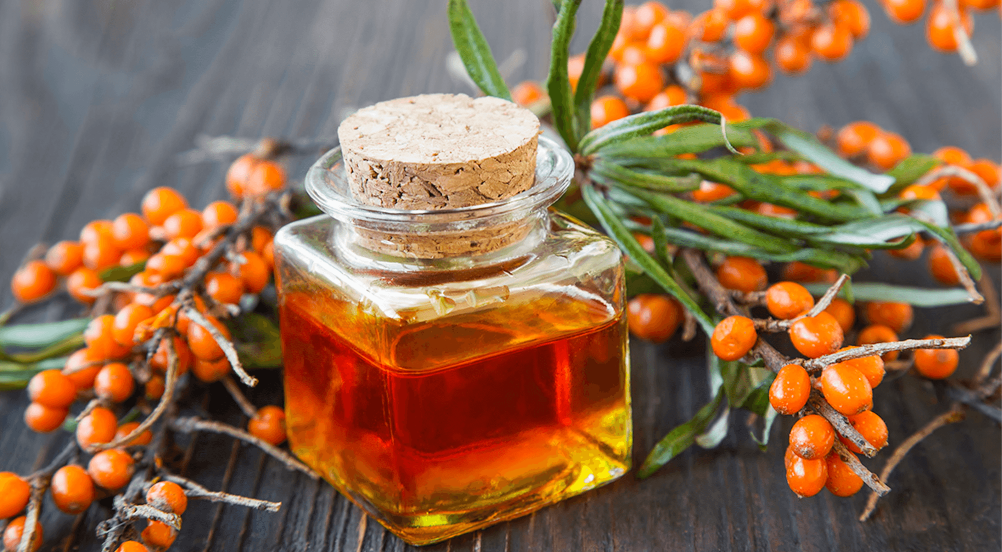 <p>Havtornsolja i glasflaska</p>