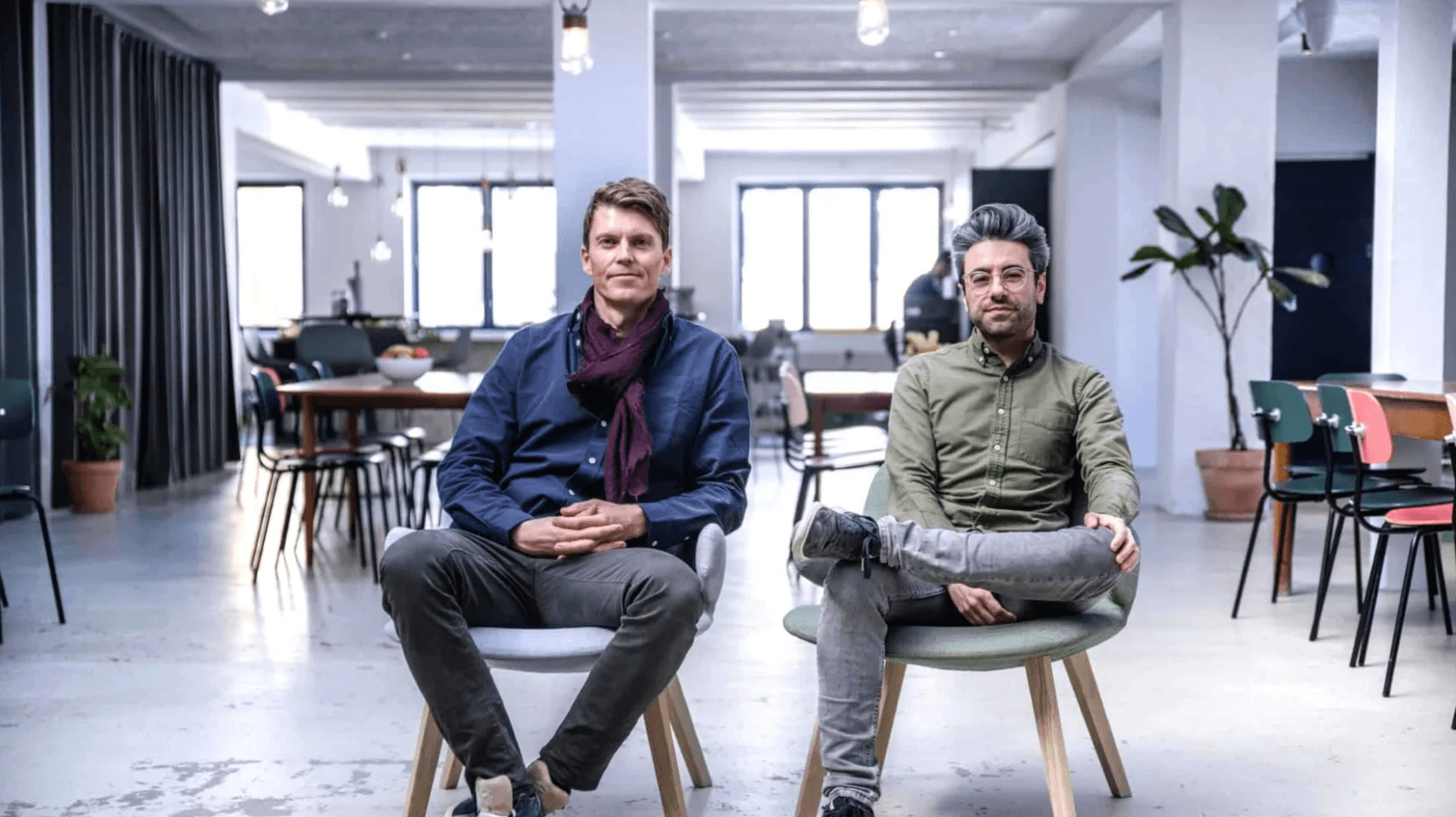 <p>Pleos grundare Jeppe Rindom (t.v.) och Niccolo Perra (t.h.)</p>