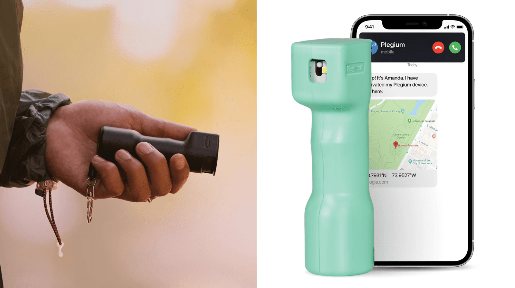 <p>Plegiums uppkopplade försvarssprayer skickar SMS med kartposition</p>