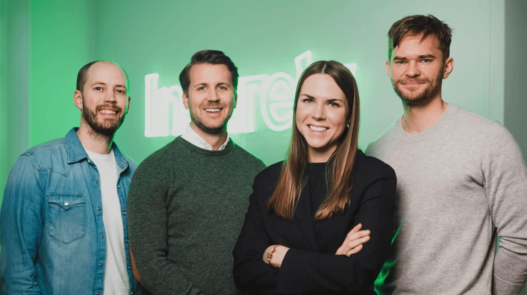<p>Insurely’s grundare Eric Lövinder-Sevelius, Martin Einemo, Lotta Rauséus och Johan Forsman.</p>