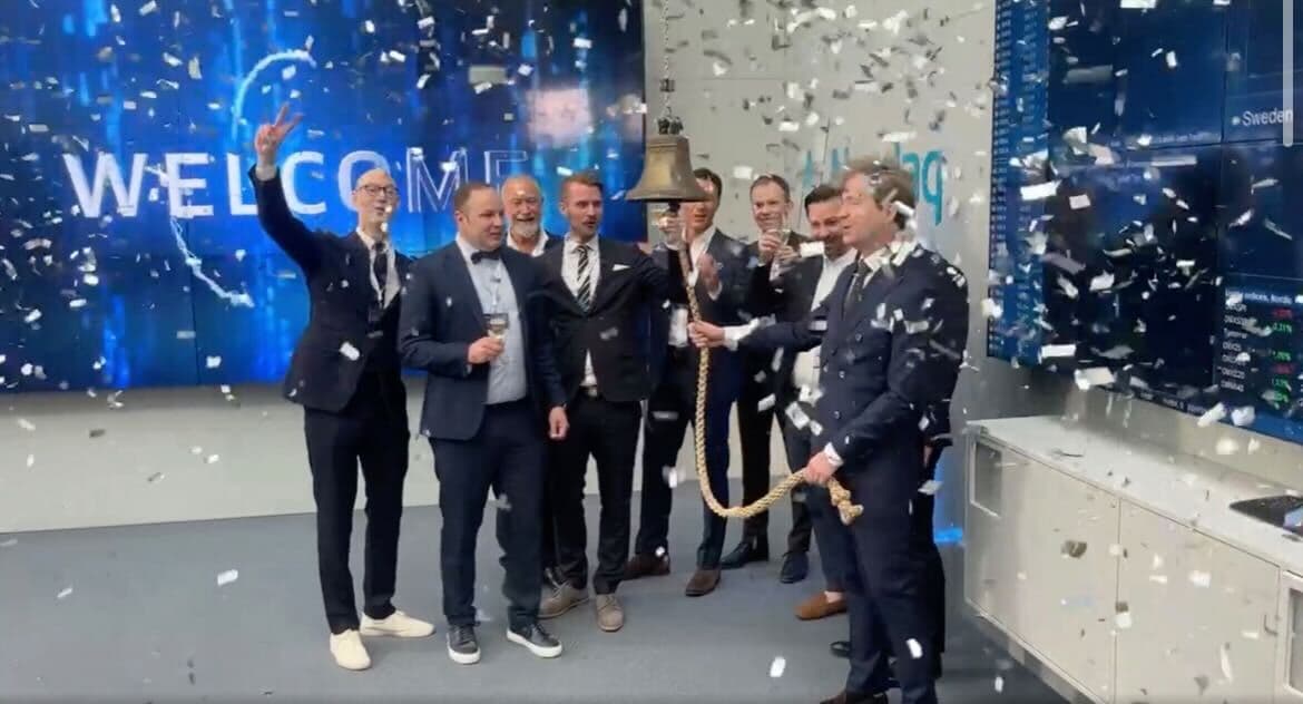 <p>Från klockringningen på Nasdaq</p>