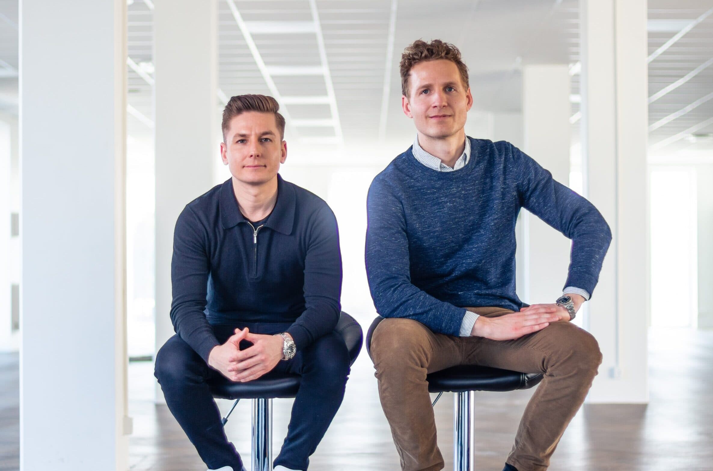 <p>PriceShapes grundare Frederik Christensen och Kasper Rittig Strand. Foto: Pressfoto</p>