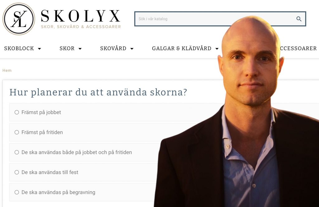 Han utvecklar en techlösning som väljer rätt skor för rätt tillfälle